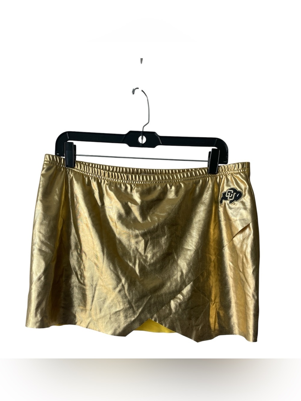 Gold Metallic Mini Skirt with CU Logo